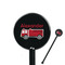 Firetruck Black Plastic 5.5" Stir Stick - Round - Closeup