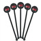 Firetruck Black Plastic 5.5" Stir Stick - Round - Fan View