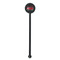 Firetruck Black Plastic 5.5" Stir Stick - Round - Single Stick