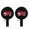 Firetruck Black Plastic 7" Stir Stick - Double Sided - Round - Front & Back