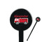 Firetruck Black Plastic 7" Stir Stick - Round - Closeup