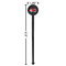 Firetruck Black Plastic 7" Stir Stick - Round - Dimensions