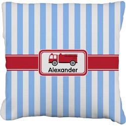 Firetruck Faux-Linen Throw Pillow 26" (Personalized)