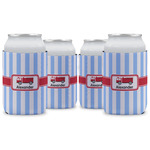 Firetruck Can Cooler (12 oz) - Set of 4 w/ Name or Text