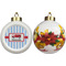 Firetruck Ceramic Christmas Ornament - Poinsettias (APPROVAL)