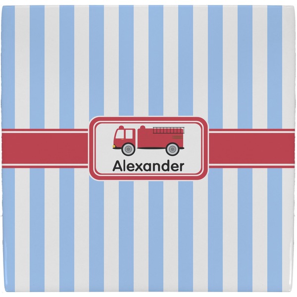 Custom Firetruck Ceramic Tile Hot Pad (Personalized)