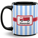 Firetruck 11 Oz Coffee Mug - Black (Personalized)