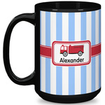 Firetruck 15 Oz Coffee Mug - Black (Personalized)