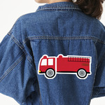 Firetruck Twill Iron On Patch - Custom Shape - 3XL