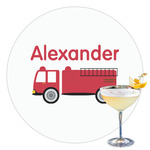 Firetruck Printed Drink Topper - 3.5" (Personalized)