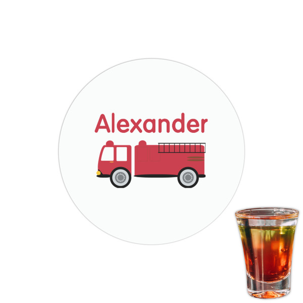 Custom Firetruck Printed Drink Topper - 1.5" (Personalized)