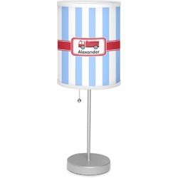 Firetruck 7" Drum Lamp with Shade Linen (Personalized)