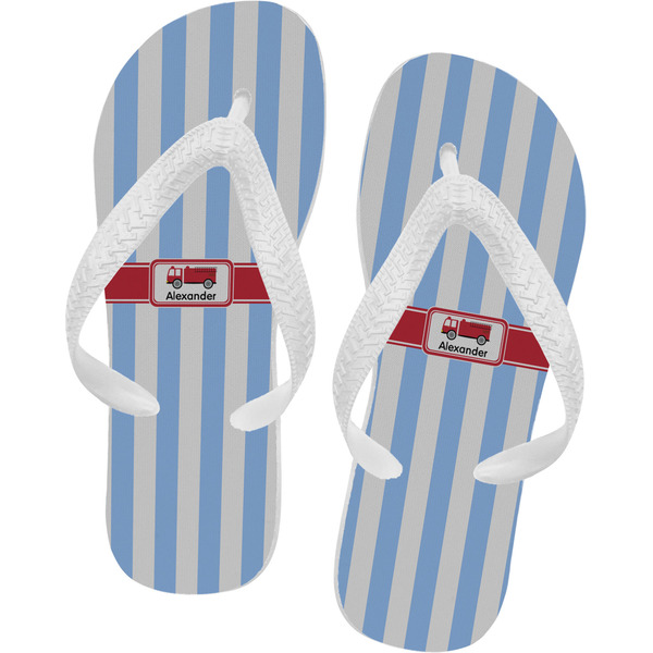 Custom Firetruck Flip Flops - XSmall (Personalized)