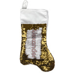 Firetruck Reversible Sequin Stocking - Gold (Personalized)