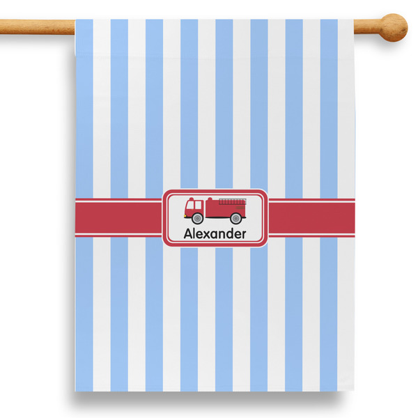 Custom Firetruck 28" House Flag (Personalized)