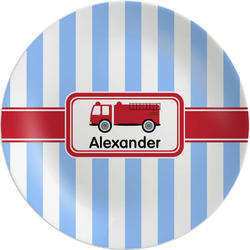 Firetruck Melamine Salad Plate - 8" (Personalized)