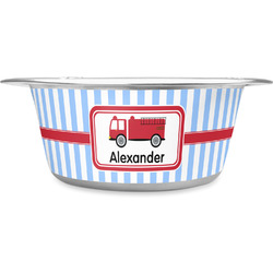 Firetruck Stainless Steel Dog Bowl - Medium (Personalized)