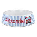 Firetruck Plastic Dog Bowl - Large (Personalized)