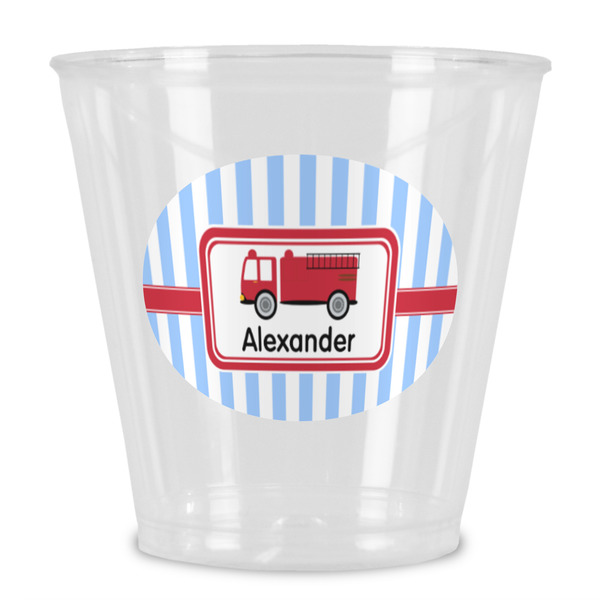 Custom Firetruck Plastic Shot Glass (Personalized)