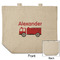 Firetruck Reusable Cotton Grocery Bag - Front & Back View