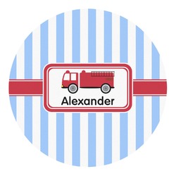 Firetruck Round Decal - Large (Personalized)