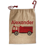 Firetruck Santa Sack - Front (Personalized)