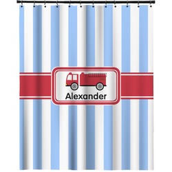 Firetruck Extra Long Shower Curtain - 70"x84" (Personalized)