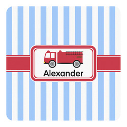 Firetruck Square Decal - Large (Personalized)