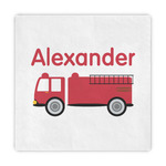 Firetruck Standard Decorative Napkins (Personalized)