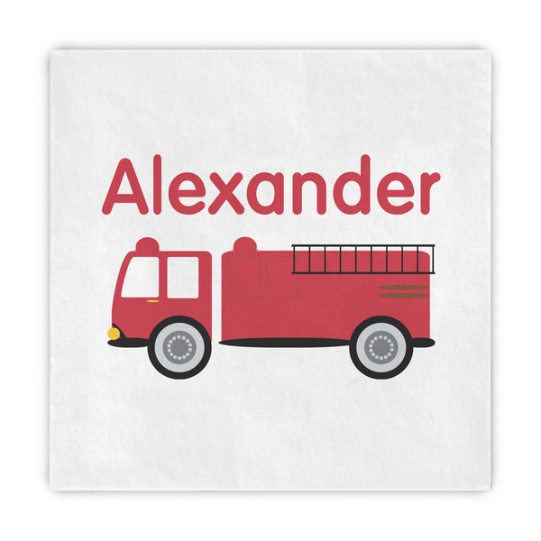 Custom Firetruck Standard Decorative Napkins (Personalized)