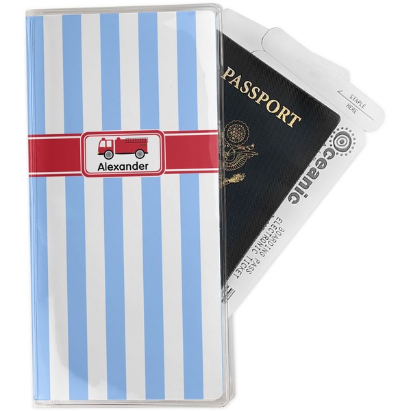 Custom Firetruck Travel Document Holder