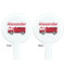 Firetruck White Plastic 7" Stir Stick - Double Sided - Round - Front & Back