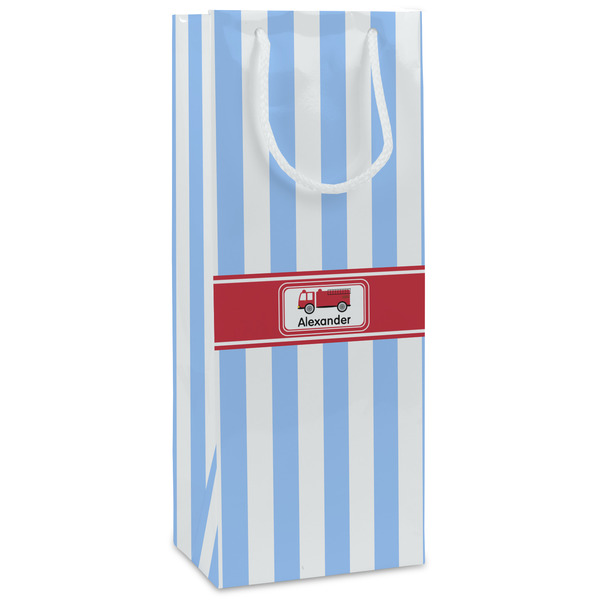 Custom Firetruck Wine Gift Bags - Matte (Personalized)