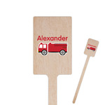 Firetruck 6.25" Rectangle Wooden Stir Sticks - Single Sided (Personalized)