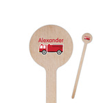 Firetruck 7.5" Round Wooden Stir Sticks - Double Sided (Personalized)