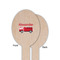 Firetruck Wooden Food Pick - Oval - Single Sided - Front & Back