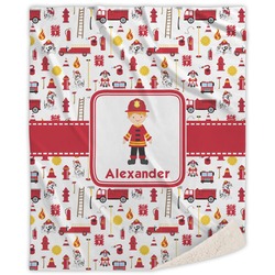 Firefighter Character Sherpa Throw Blanket (Personalized)