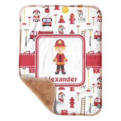 Firefighter Character Sherpa Baby Blanket - 30" x 40" w/ Name or Text