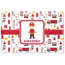 Firefighter Character Woven Mat w/ Name or Text