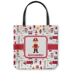 Firefighter Character Canvas Tote Bag - Large - 18"x18" w/ Name or Text