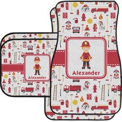 Firefighter Character Car Floor Mats Set - 2 Front & 2 Back w/ Name or Text