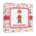 Firefighter Character Canvas Print - 12x12 (Personalized)