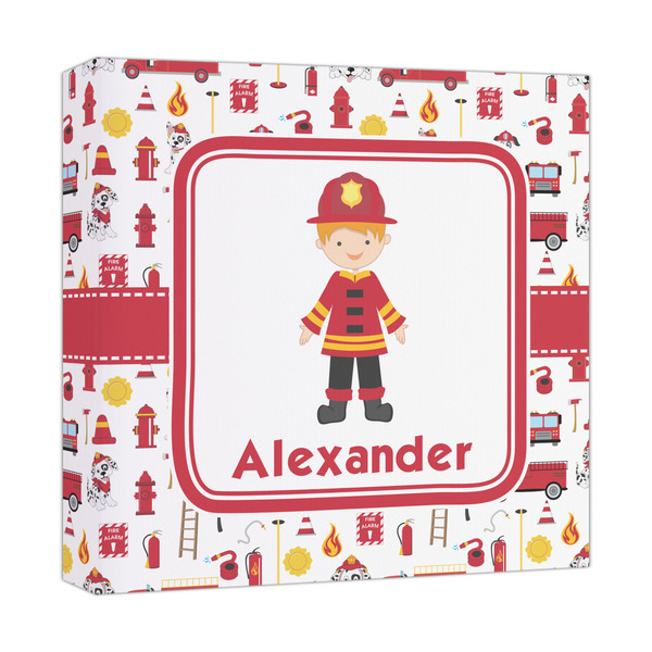 Custom Firefighter Character Canvas Print - 12x12 (Personalized)