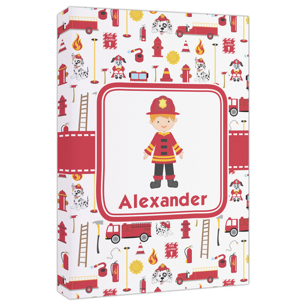 Custom Firefighter Character Canvas Print - 20x30 (Personalized)