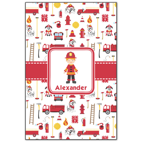 Custom Firefighter Character Wood Print - 20x30 (Personalized)