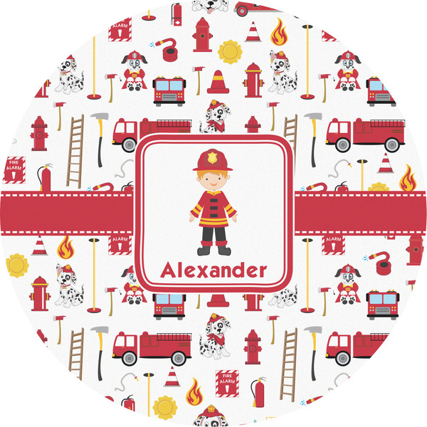 Custom Firefighter Character Multipurpose Round Labels - 5" (Personalized)