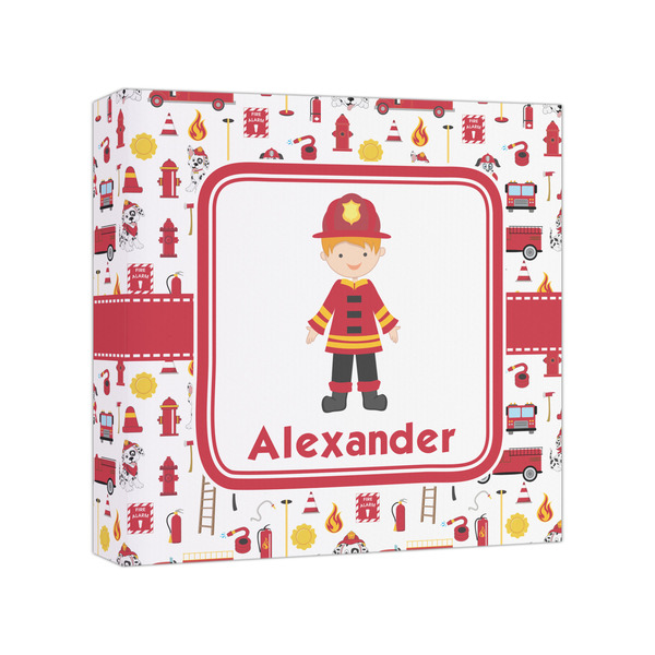 Custom Firefighter Character Canvas Print - 8x8 (Personalized)