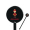 Firefighter Character Black Plastic 5.5" Stir Stick - Round - Closeup