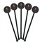 Firefighter Character Black Plastic 5.5" Stir Stick - Round - Fan View