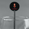 Firefighter Character Black Plastic 5.5" Stir Stick - Round - Main